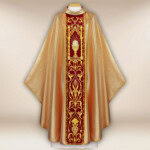 Chasuble avec ceinture en velours brodé Calice