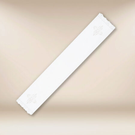 Purificatoire brodé blanc