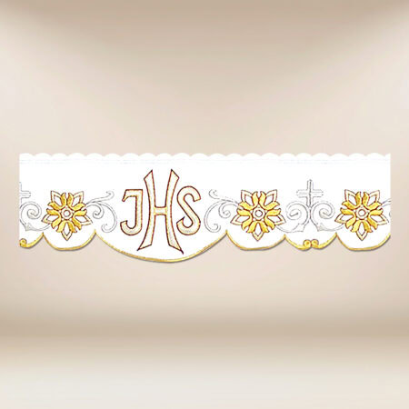 Dentelle d’autel brodée avec IHS