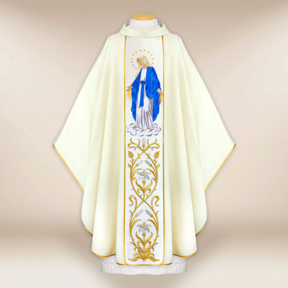 Chasuble brodée Mère de Dieu Immaculée