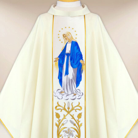 Chasuble brodée Mère de Dieu Immaculée