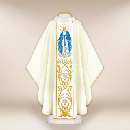 Chasuble brodée Mère de Dieu du Rosaire