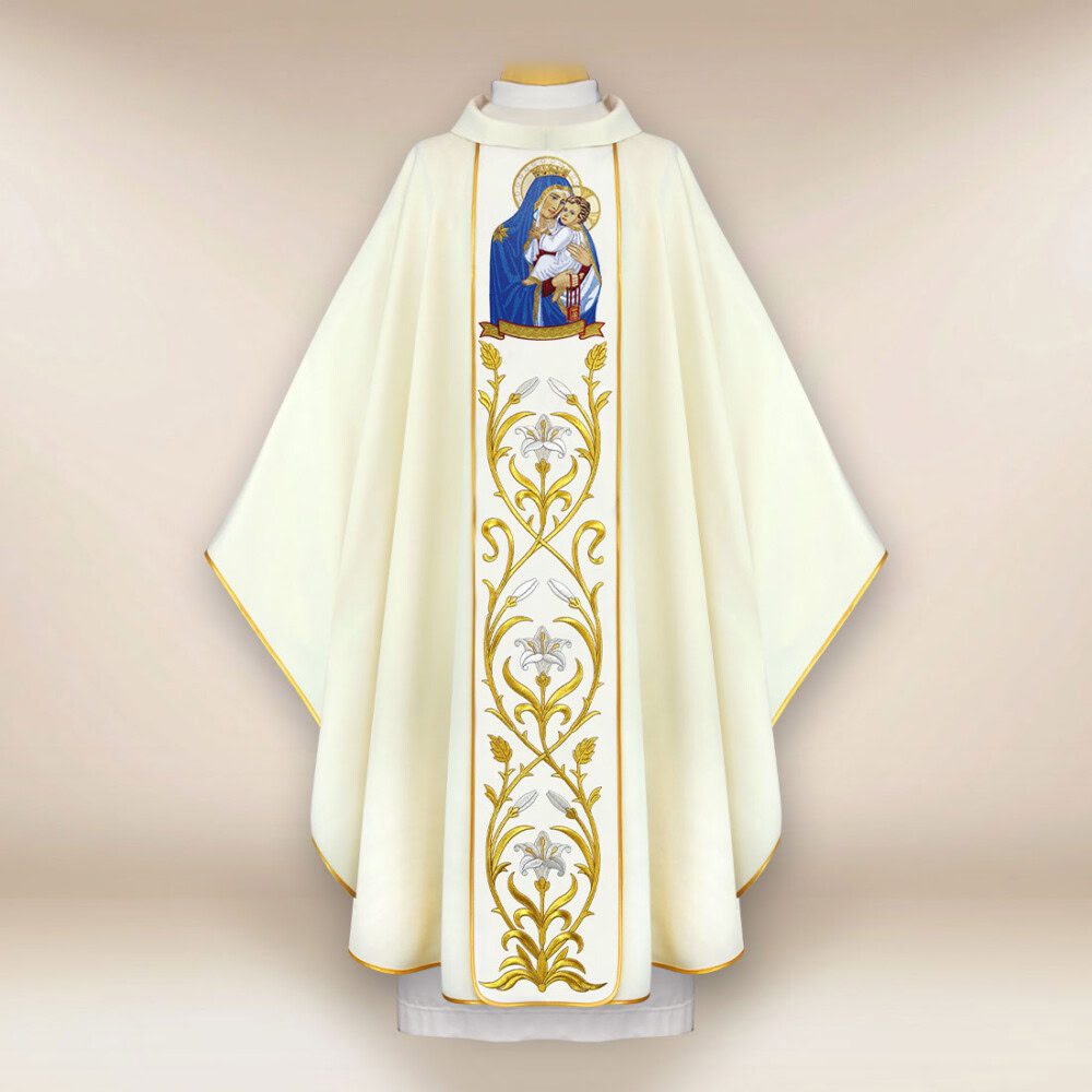 Chasuble brodée Mère de Dieu du Scapulaire