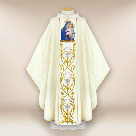 Chasuble brodée Mère de Dieu du Scapulaire