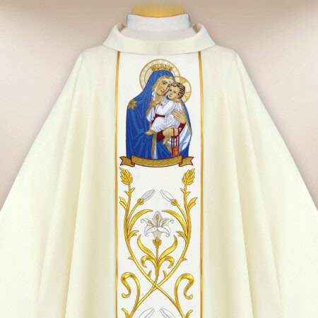 Chasuble brodée Mère de Dieu du Scapulaire