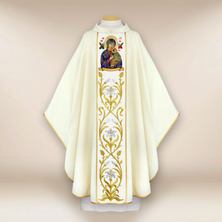 Chasuble brodée Mère de Dieu de l'Incessante Aide