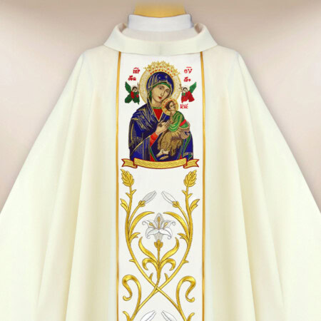 Chasuble brodée Mère de Dieu de l'Incessante Aide
