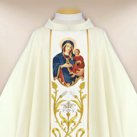 Chasuble brodée Notre-Dame de Gietrzwałd