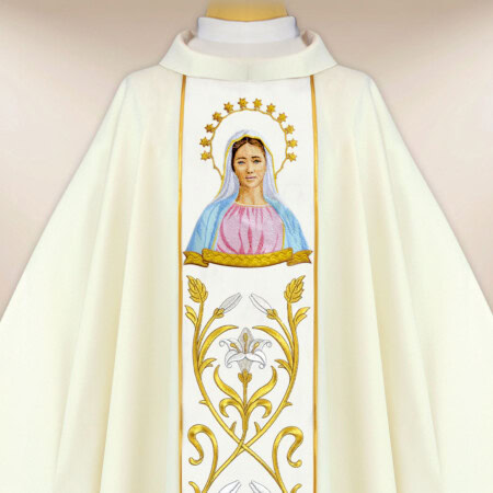 Chasuble brodée Notre-Dame de Medjugorie
