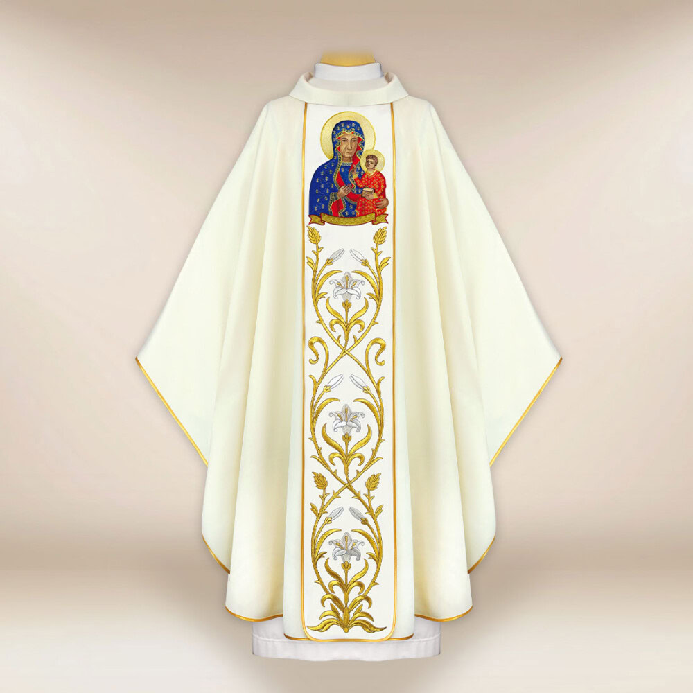 Chasuble brodée Notre-Dame de Czestochowa