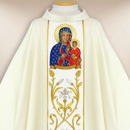 Chasuble brodée Notre-Dame de Czestochowa