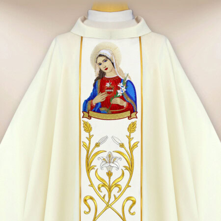 Chasuble brodée Cœur de Marie