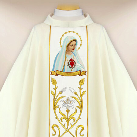 Chasuble brodée Notre-Dame de Fatima