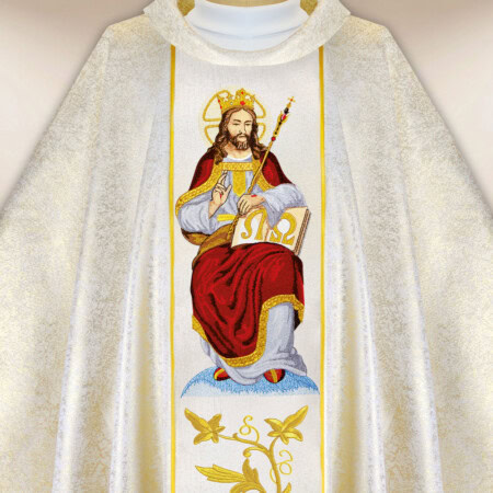 Chasuble brodée Christ Roi