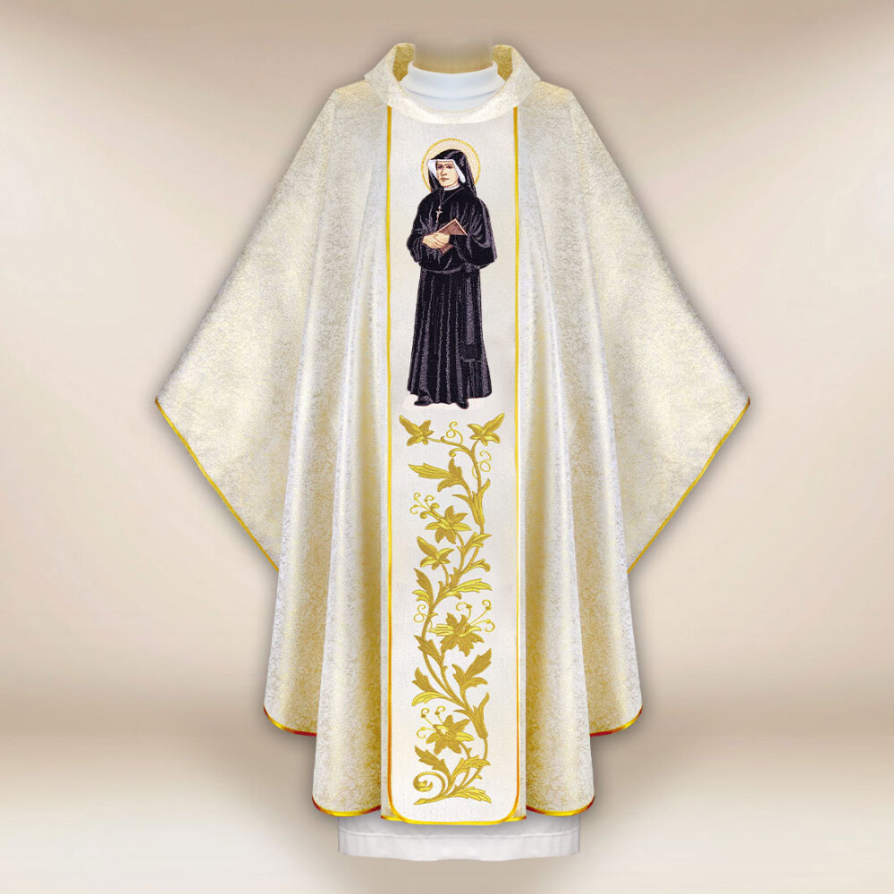 Chasuble brodée Saint Faustine
