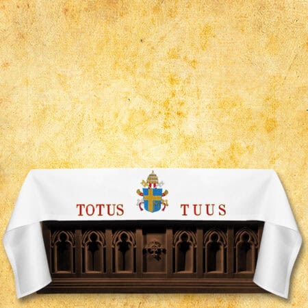 Nappe brodée Totus Tuus