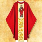 Chasuble rouge brodée Saint Paul