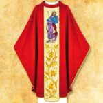 Chasuble rouge brodée Saint Jacques Apôtre