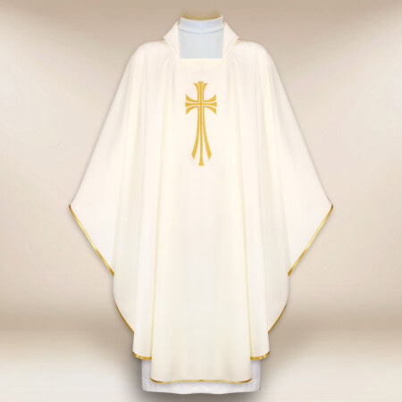 Chasuble brodée Croix écrue
