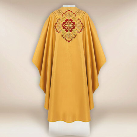 Chasuble brodée en or avec IHS