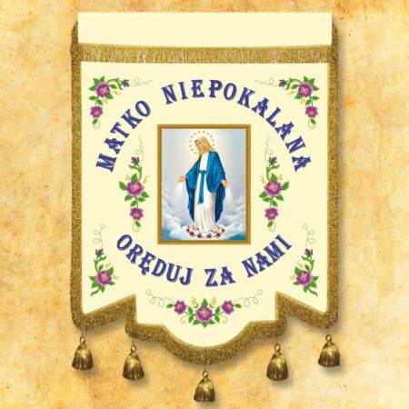 Drapeau brodé de la Mère Immaculée