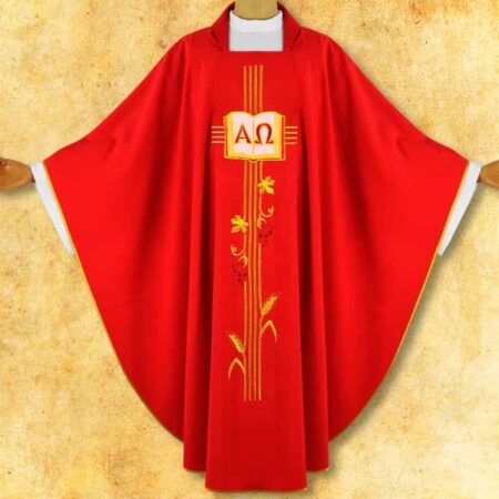 Chasuble brodée Alpha et Oméga