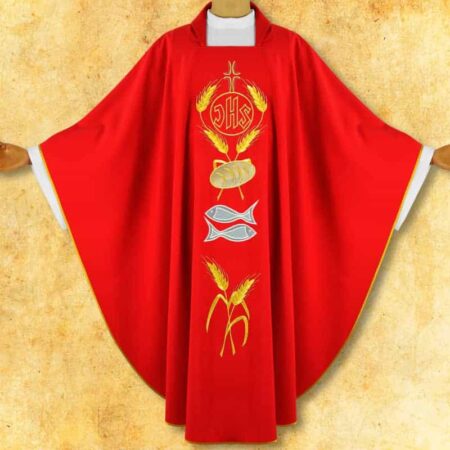 Chasuble brodée rouge