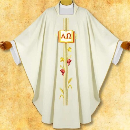 Chasuble brodée Alfa Omega