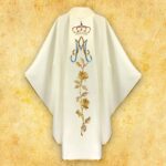 Chasuble brodée Mère de Dieu du Rosaire