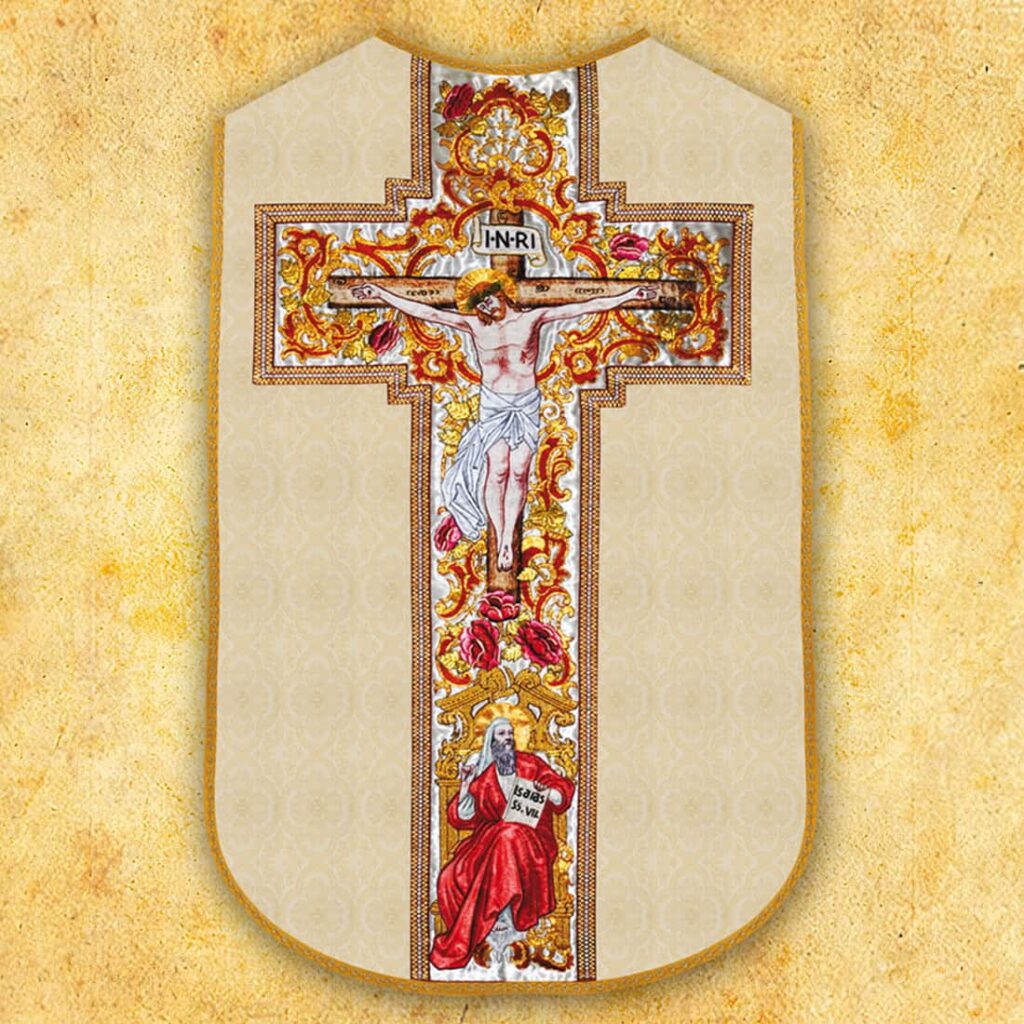 Chasuble romaine réplique Jésus sur la Croix