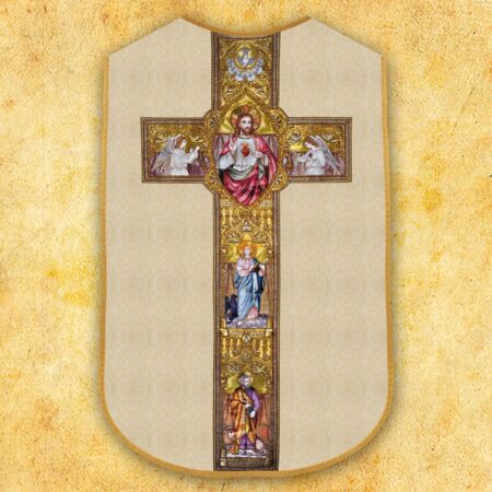 Chasuble romaine réplique écru Cœur de Jésus