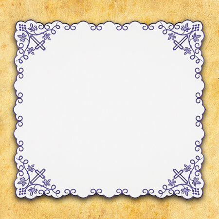 Serviette brodée violette 95×95