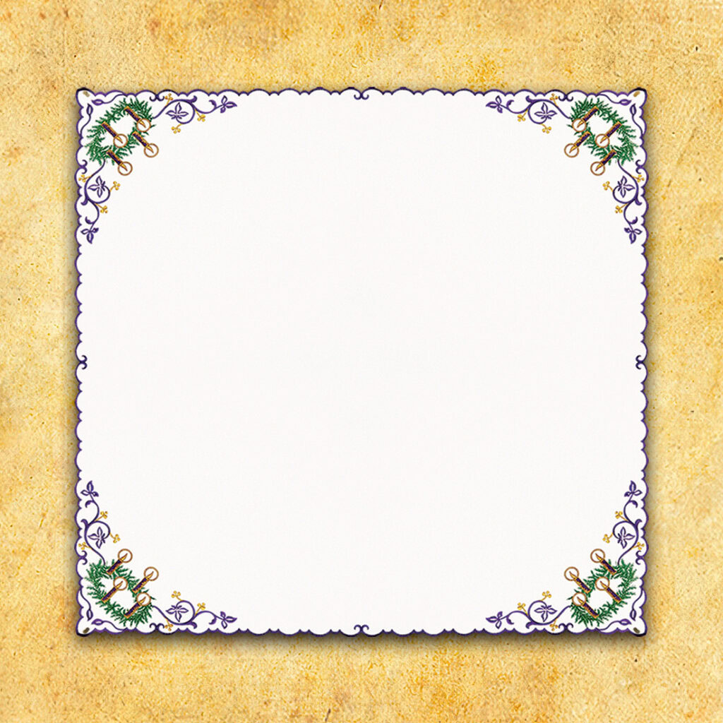 Serviette brodée Avent avec Couronne 95x95