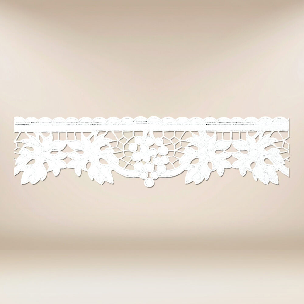 Dentelle brodée blanche