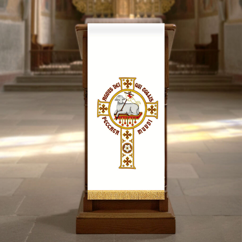 Parement d’ambon brodé Agneau de Dieu