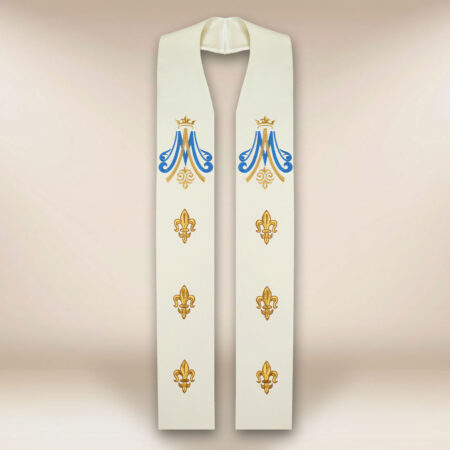 Étole brodée écrue Maryjny