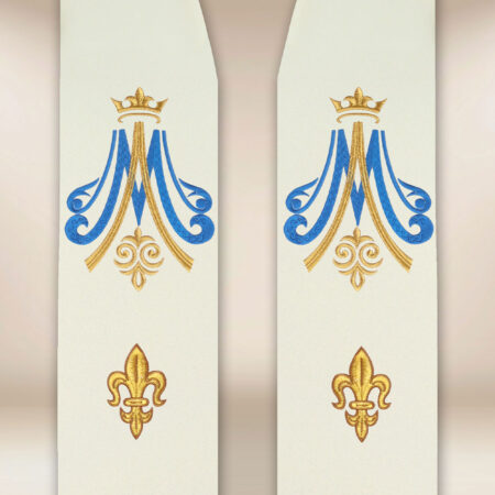 Étole brodée écrue Maryjny