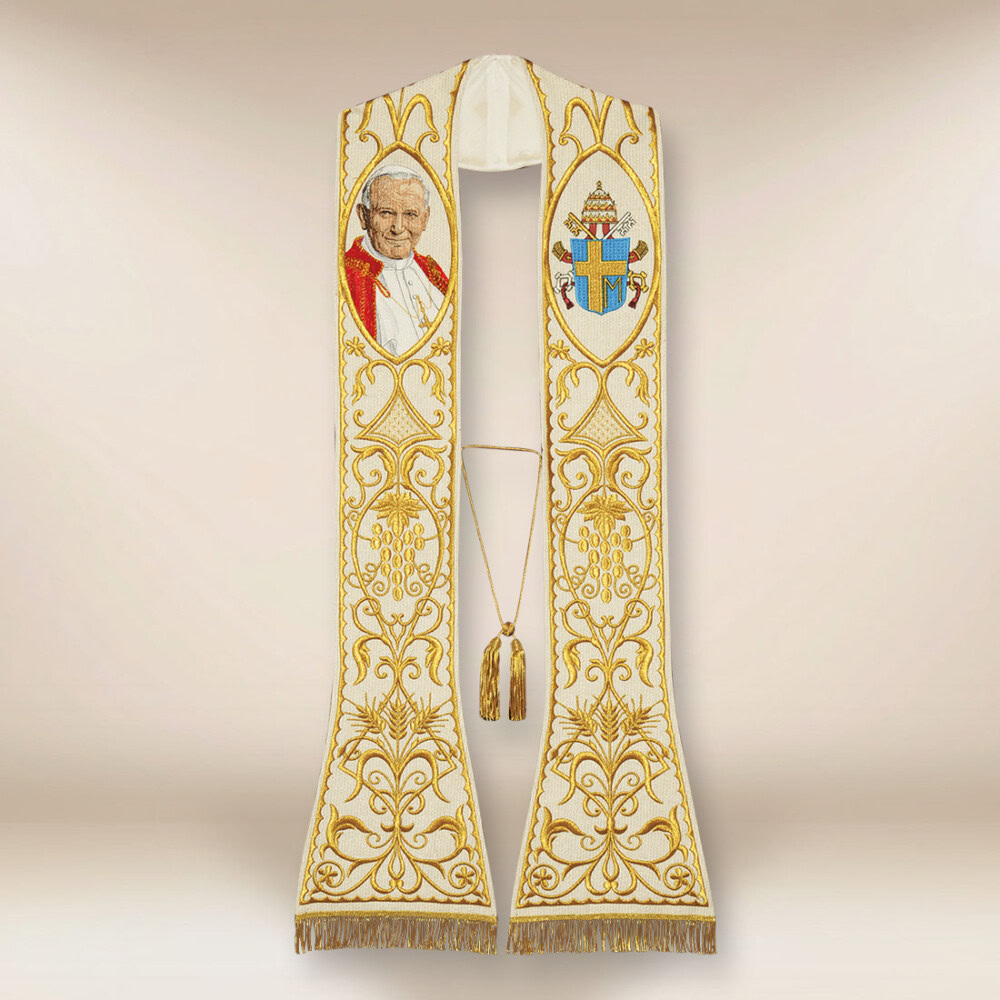 Étole brodée de Saint Jean-Paul II