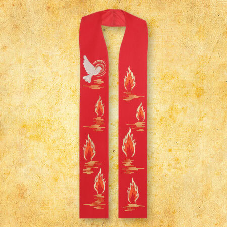Étole liturgique avec motif de l'Esprit Saint