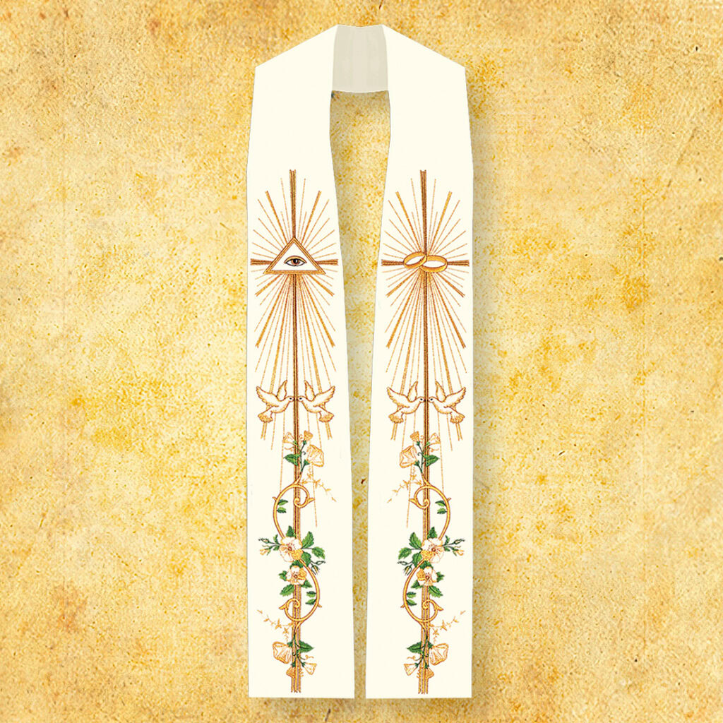 Étole liturgique avec motif de mariage