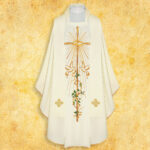 Chasuble liturgique brodée de mariage