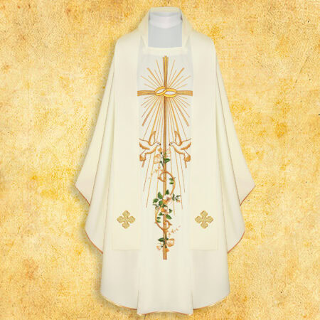 Chasuble liturgique brodée de mariage