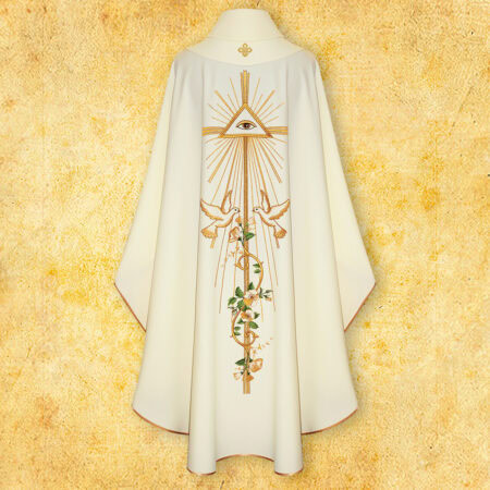 Chasuble liturgique brodée de mariage