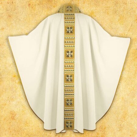 Chasuble brodée liturgique avec ceinture