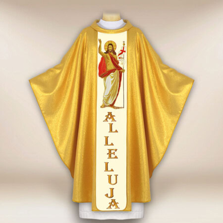 Chasuble liturgique avec le motif de Jésus Ressuscité
