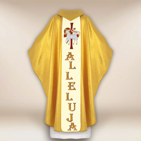 Chasuble liturgique avec le motif de Jésus Ressuscité