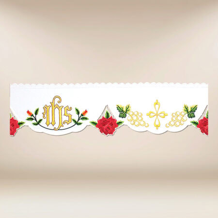 Dentelle brodée d’autel Roses