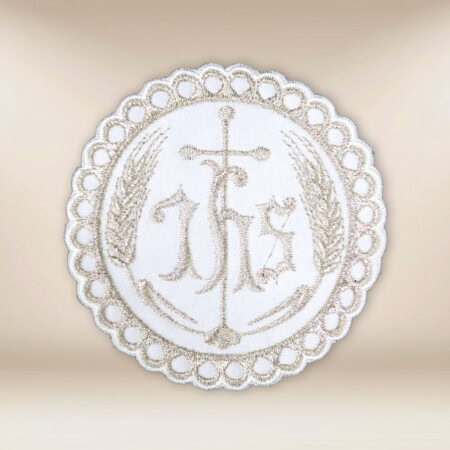 Hostie de communion brodée IHS