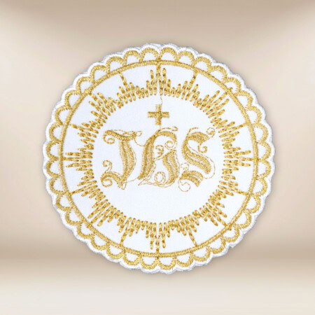 hostie de communion brodée IHS