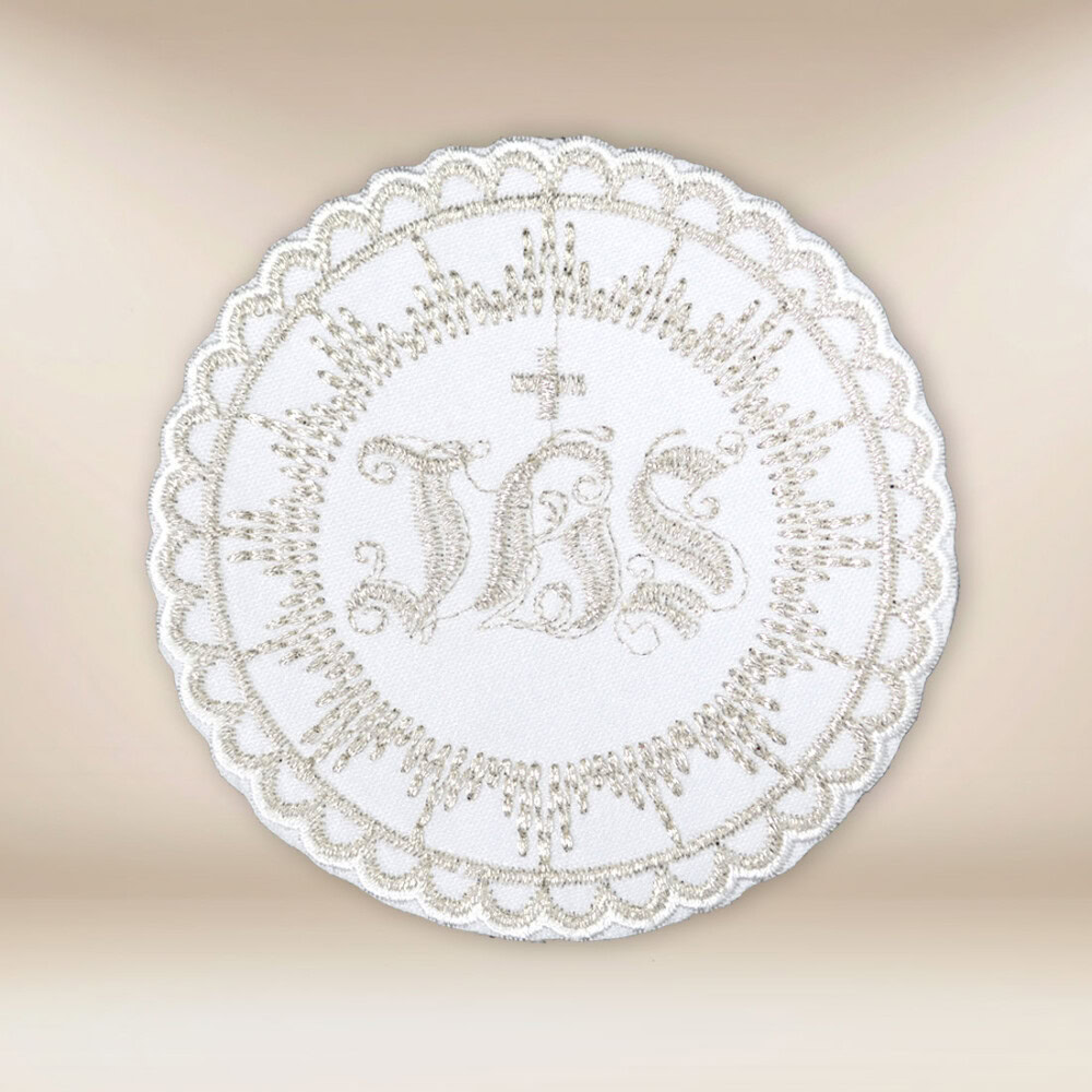 hostie de communion brodée IHS